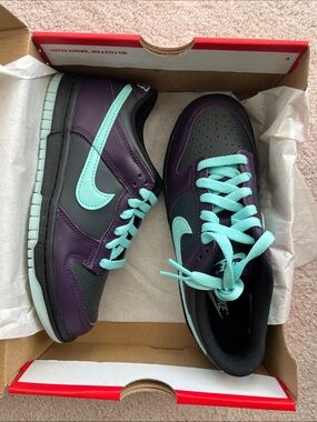 Nike Dunk Low in Black, Purple & Teal